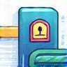 Shield icon protecting data representing secure access